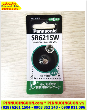 Panasonic SR621SW (Nội địa Nhật)-Pin đồng hồ 1.5v Silver Oxide SR621SW - Pin 364, Xuất xứ NHẬT